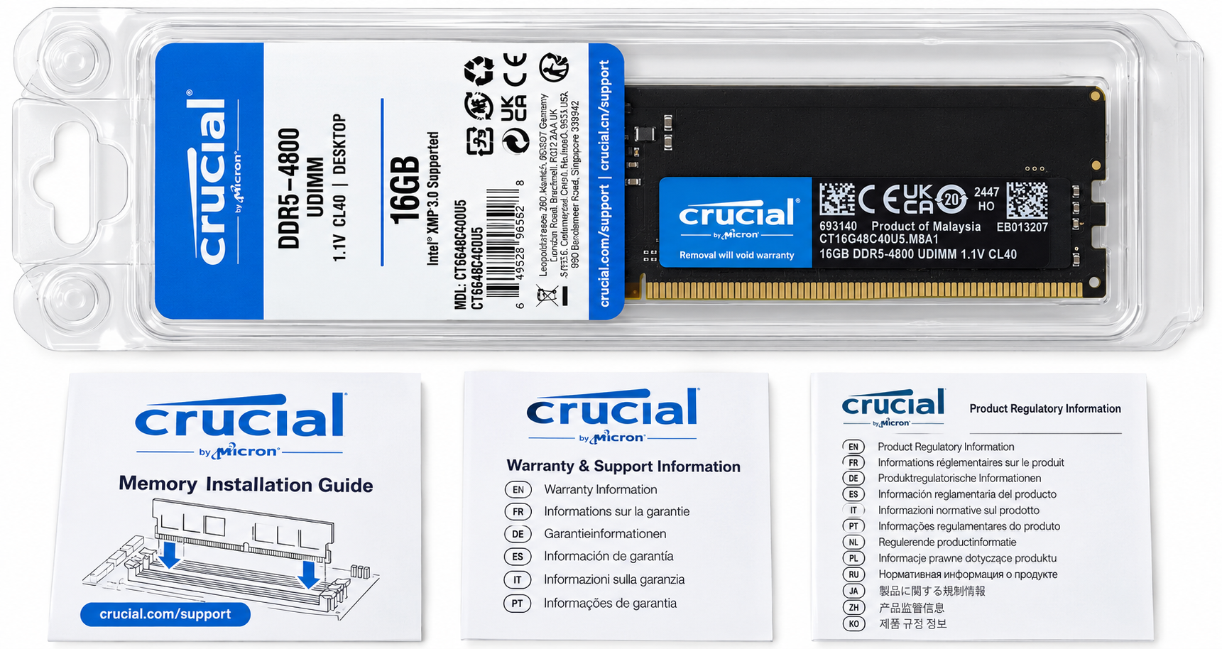 Crucial by Micron 16 Go DDR5-4800 – Mémoire RAM pour ordinateur bureau