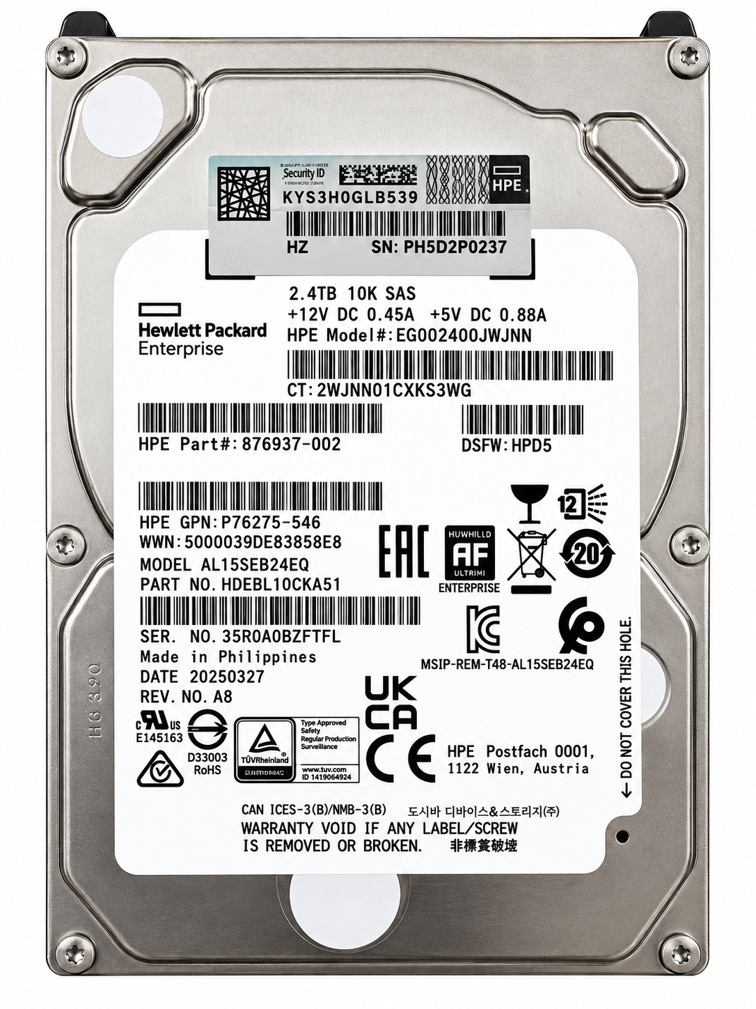 Disque dur Hewlett Packard Enterprise (HPE) 2,4 To